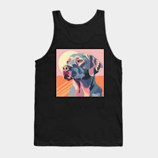 70s Labrador Retriever Vibes: Pastel Pup Parade Tank Top